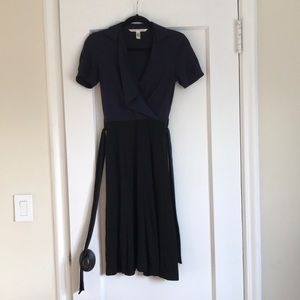 Two-toned Navy and Black DVF Dress